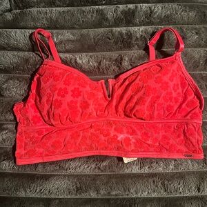 PINK VS Floral Lace Bralette - Red